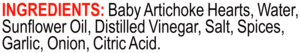 ingredients label for Marinated Baby Artichoke Hearts