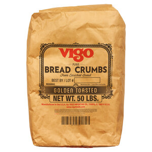 Vigo 50 lbs Plain Golden Toasted Bread Crumbs