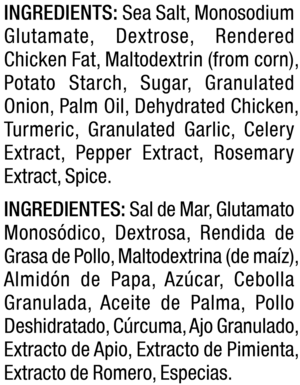 ingredients label for Chicken Base