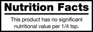 nutrition label for Black Lid No Label Peppercorn