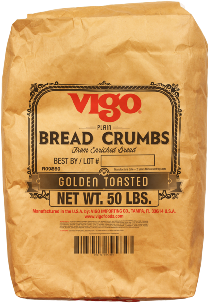 Vigo 50 lbs Plain Golden Toasted Bread Crumbs