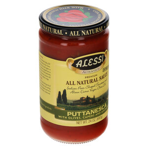 Alessi 24 oz Pasta Sauce Puttanesca With Olives, Capers, and Anchovies