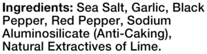 ingredients label for Avocado Toast Seasoning